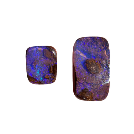 3.13 Ct two piece boulder opal set