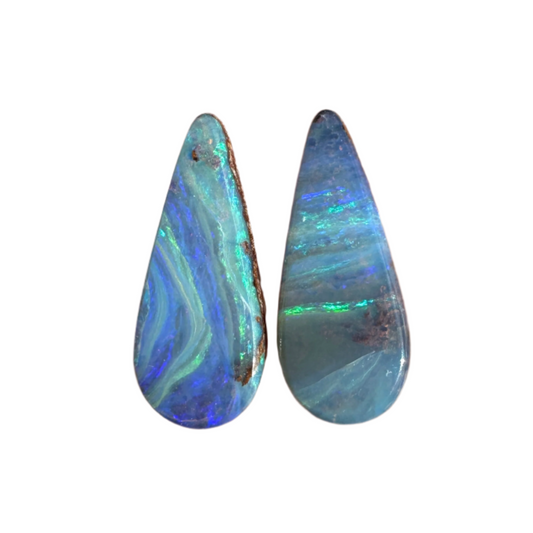 4.70 Ct teardrop boulder opal pair
