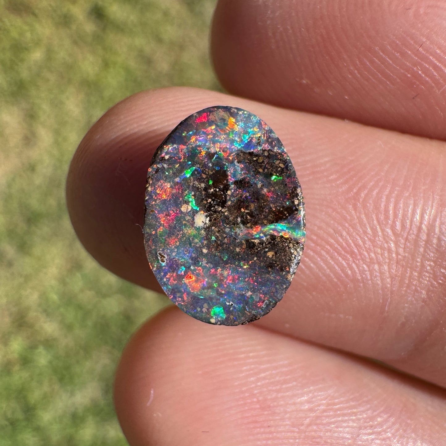 2.11 Ct Oval Black Boulder Opal