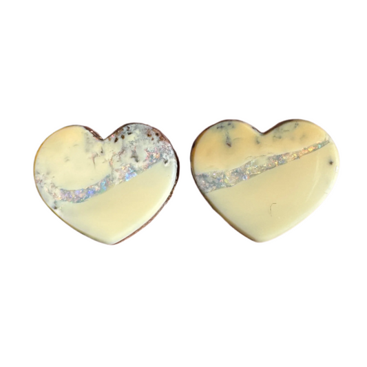 6.29 Ct heart boulder opal pair