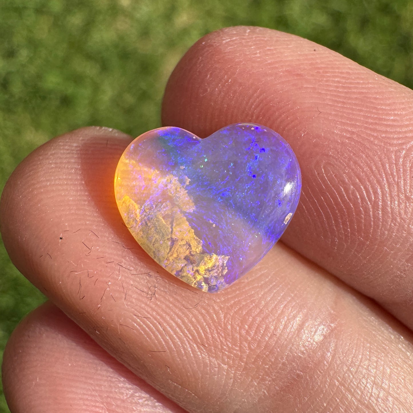 2.95 Ct wood replacement heart opal