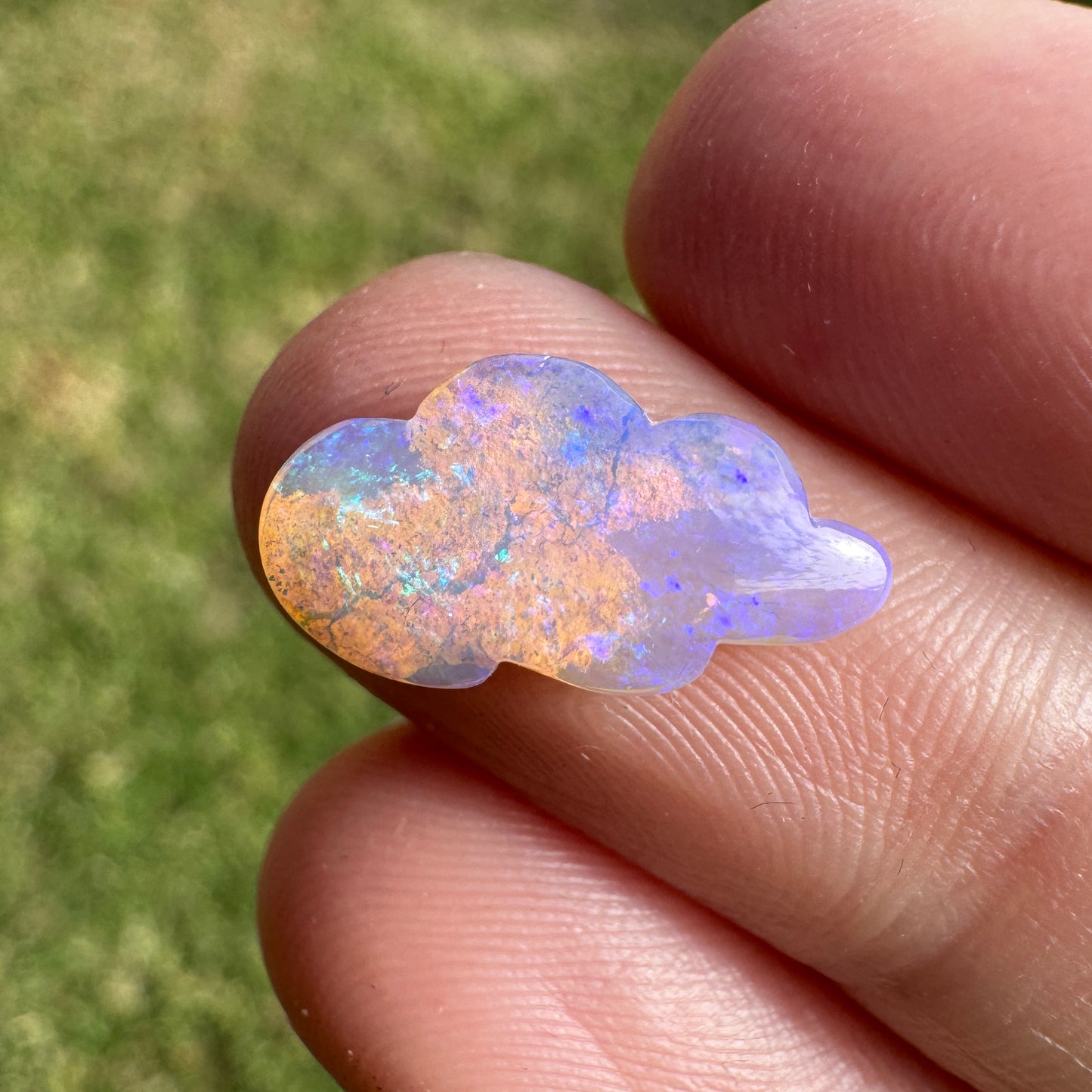 2.43 Ct cloud carving wood replacement opal