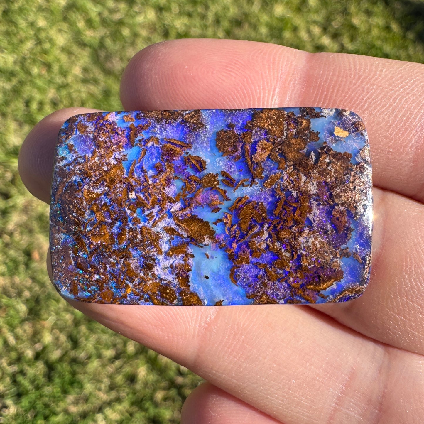 47.40 Ct extra large blue and purple matrix boulder opal