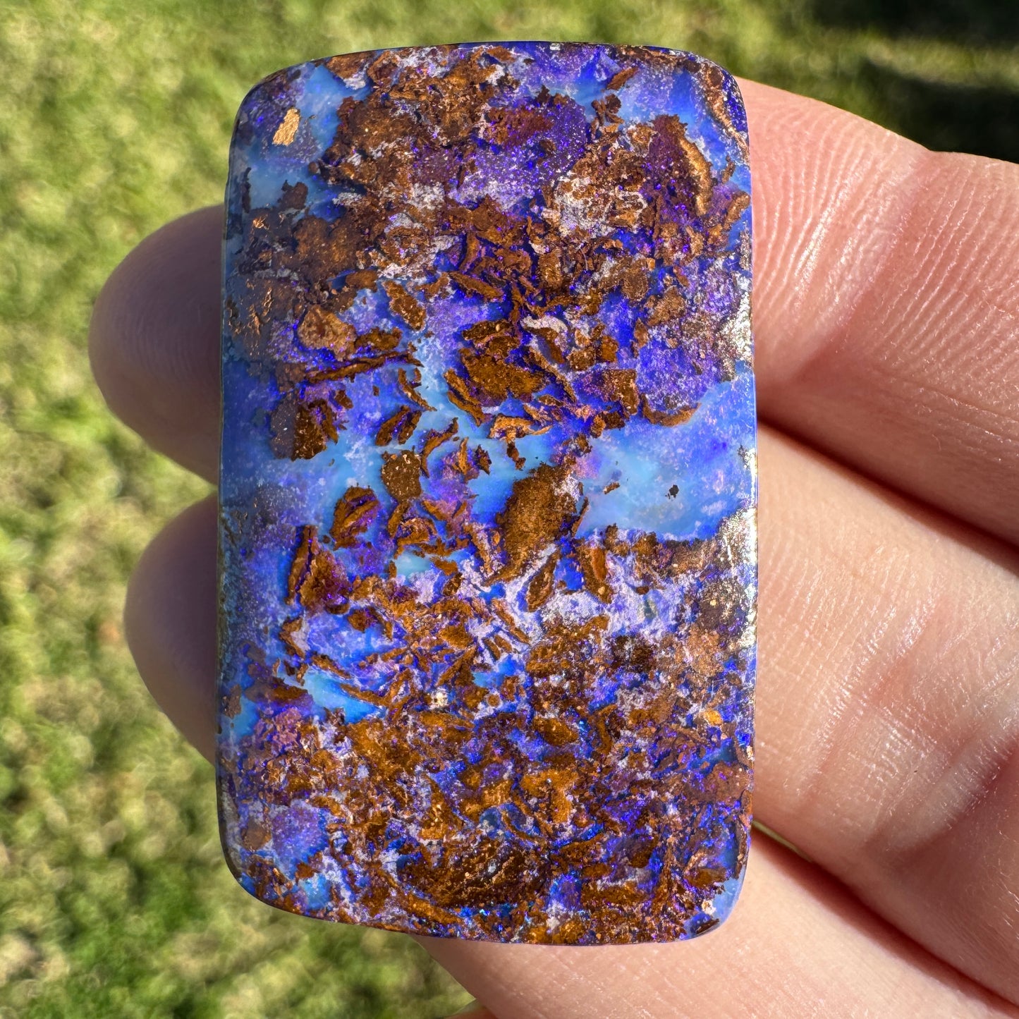 47.40 Ct extra large blue and purple matrix boulder opal