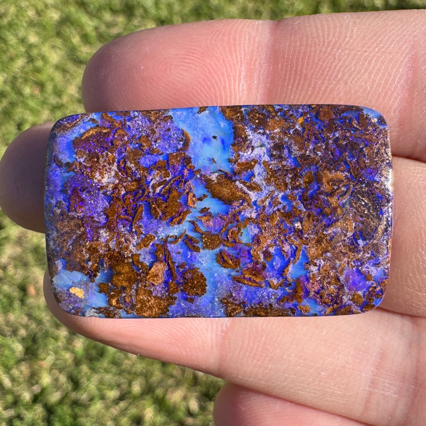 47.40 Ct extra large blue and purple matrix boulder opal