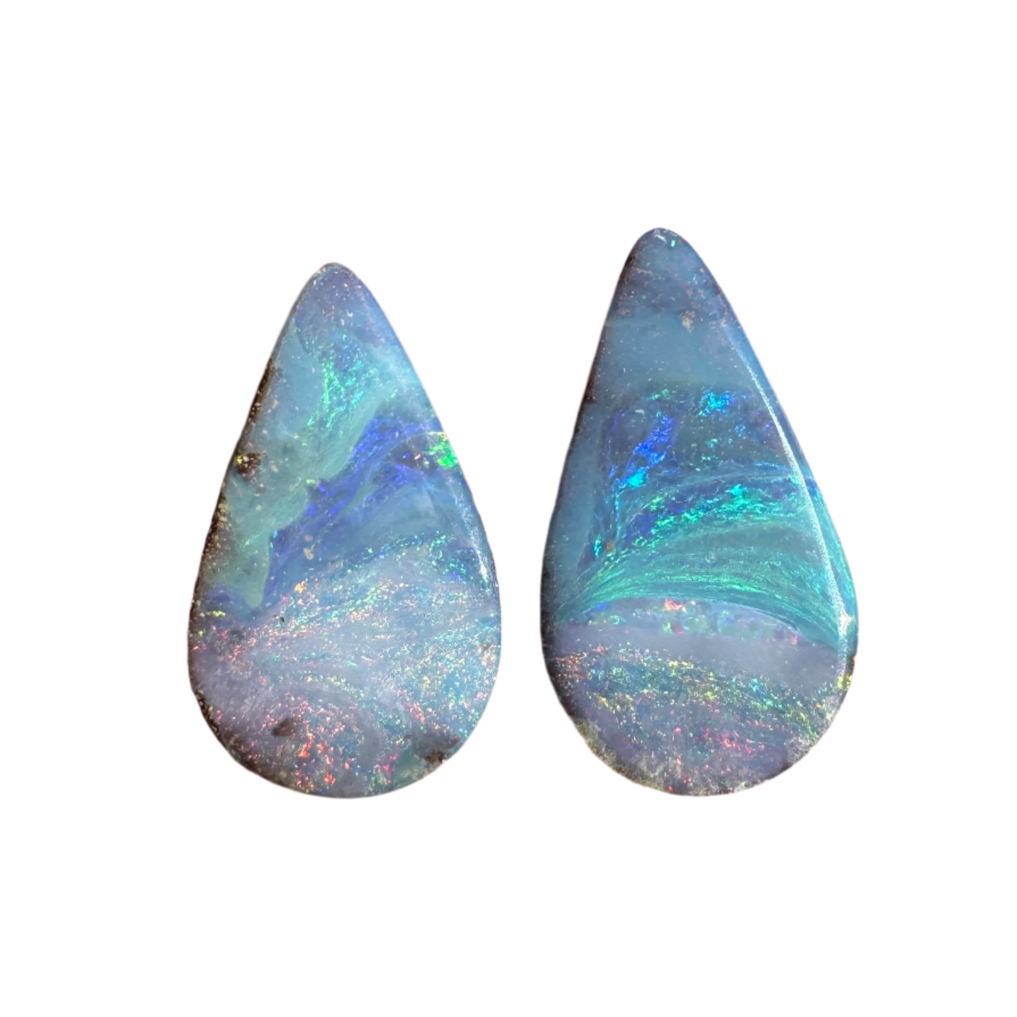 8.84 Ct teardrop boulder opal pair
