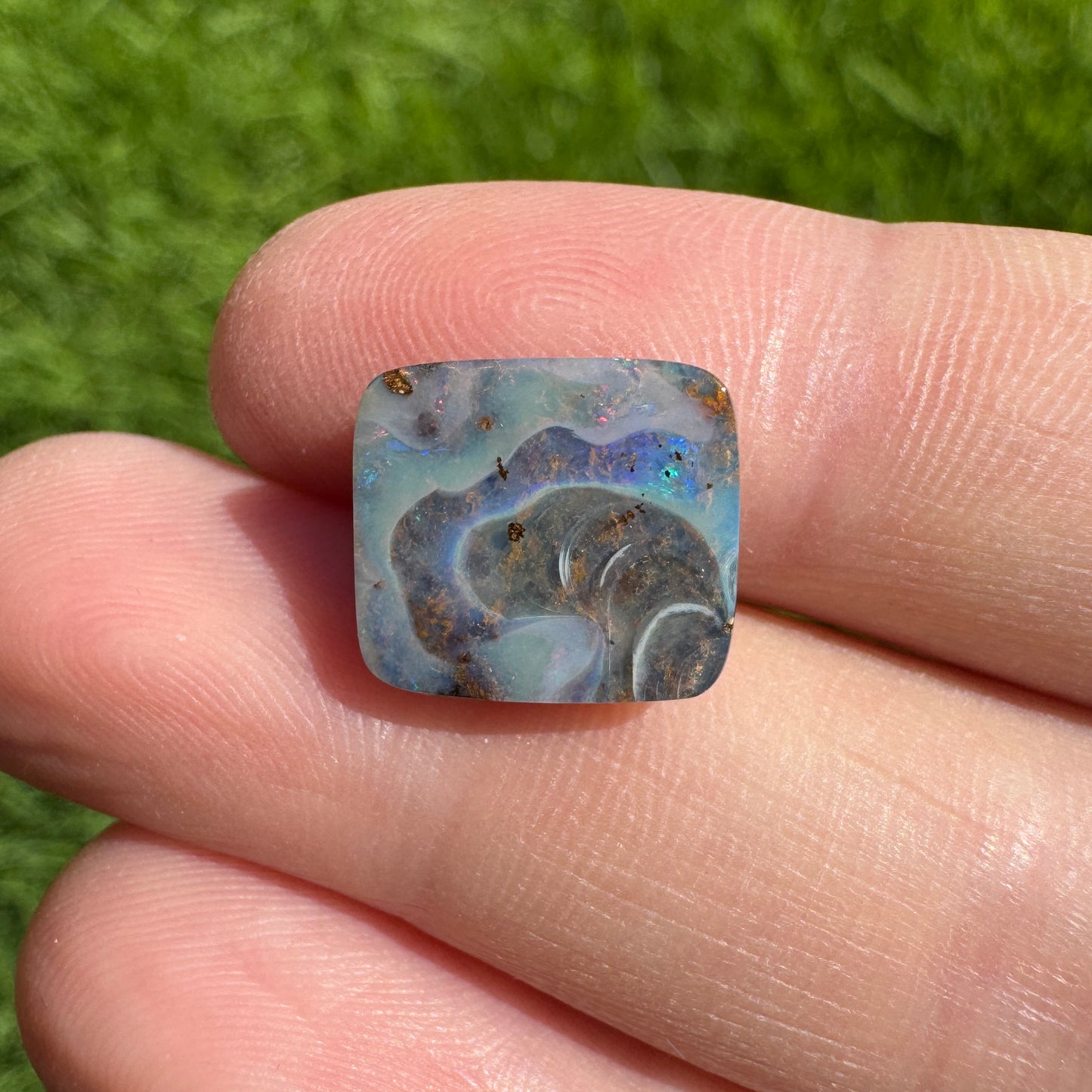 8.66 Ct rectangle boulder opal pair