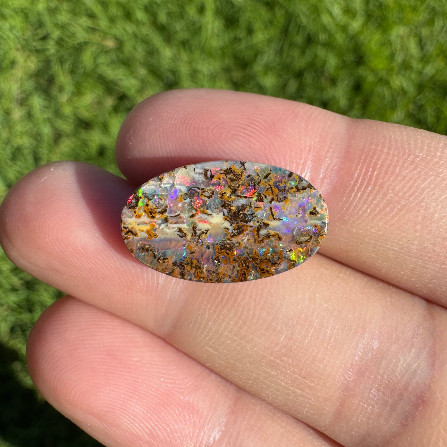 13.58 Ct oval boulder opal pair