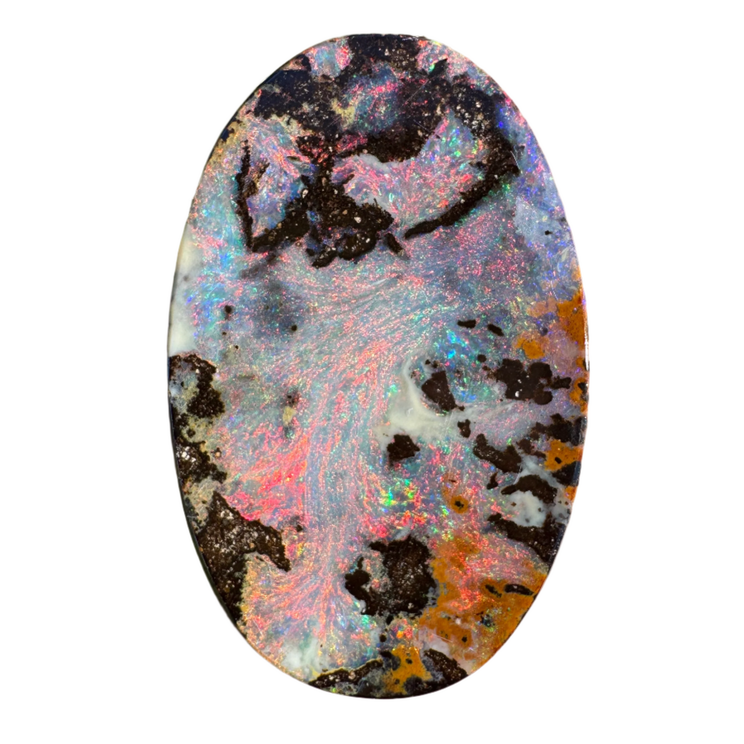 33.73 Ct large pink oval boulder opal