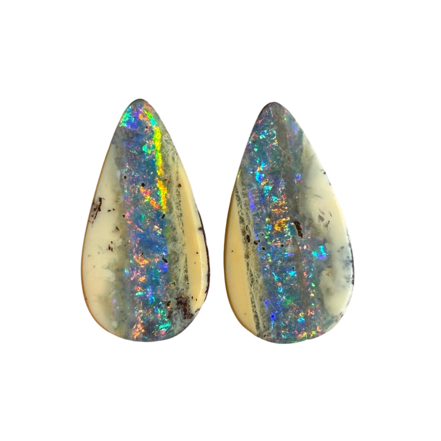 7.78 Ct teardrop boulder opal pair
