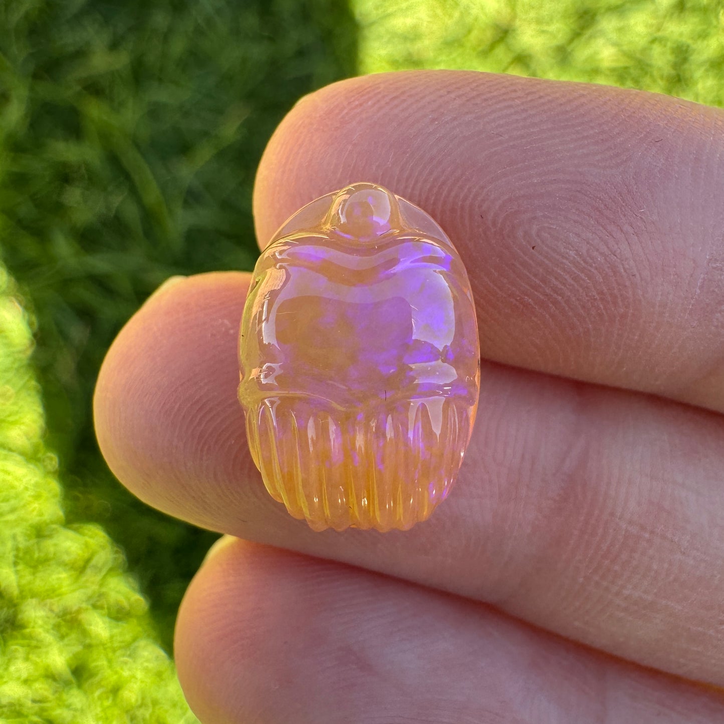 6.55 Ct carved scarab opal