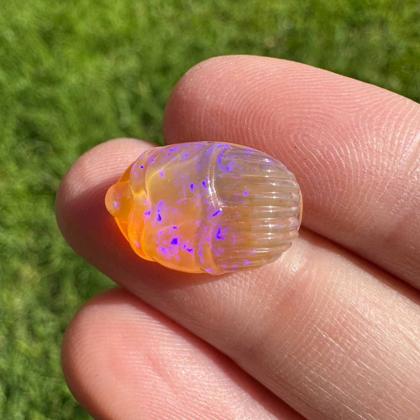 6.55 Ct carved scarab opal