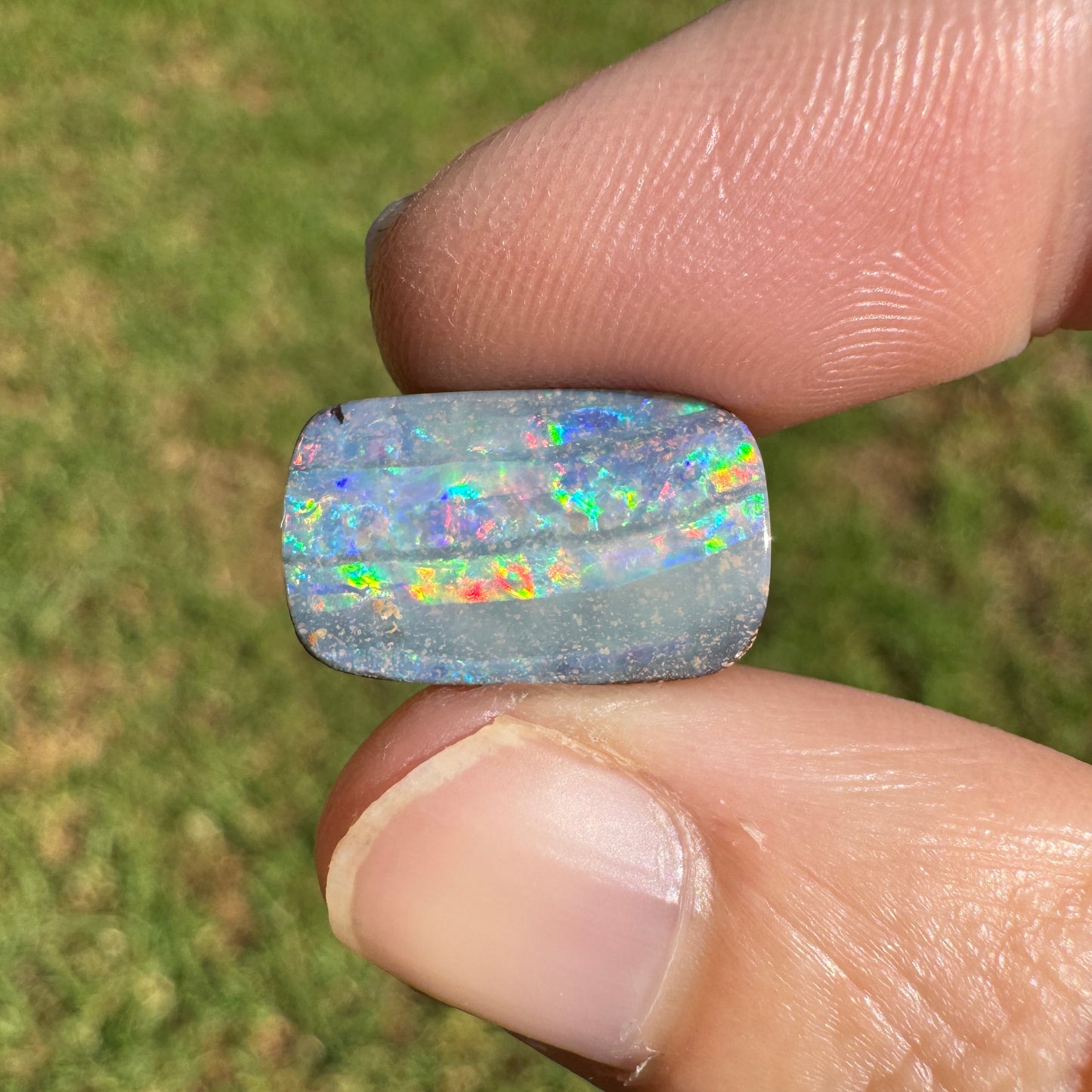 5.02 Ct rainbow stripe boulder opal