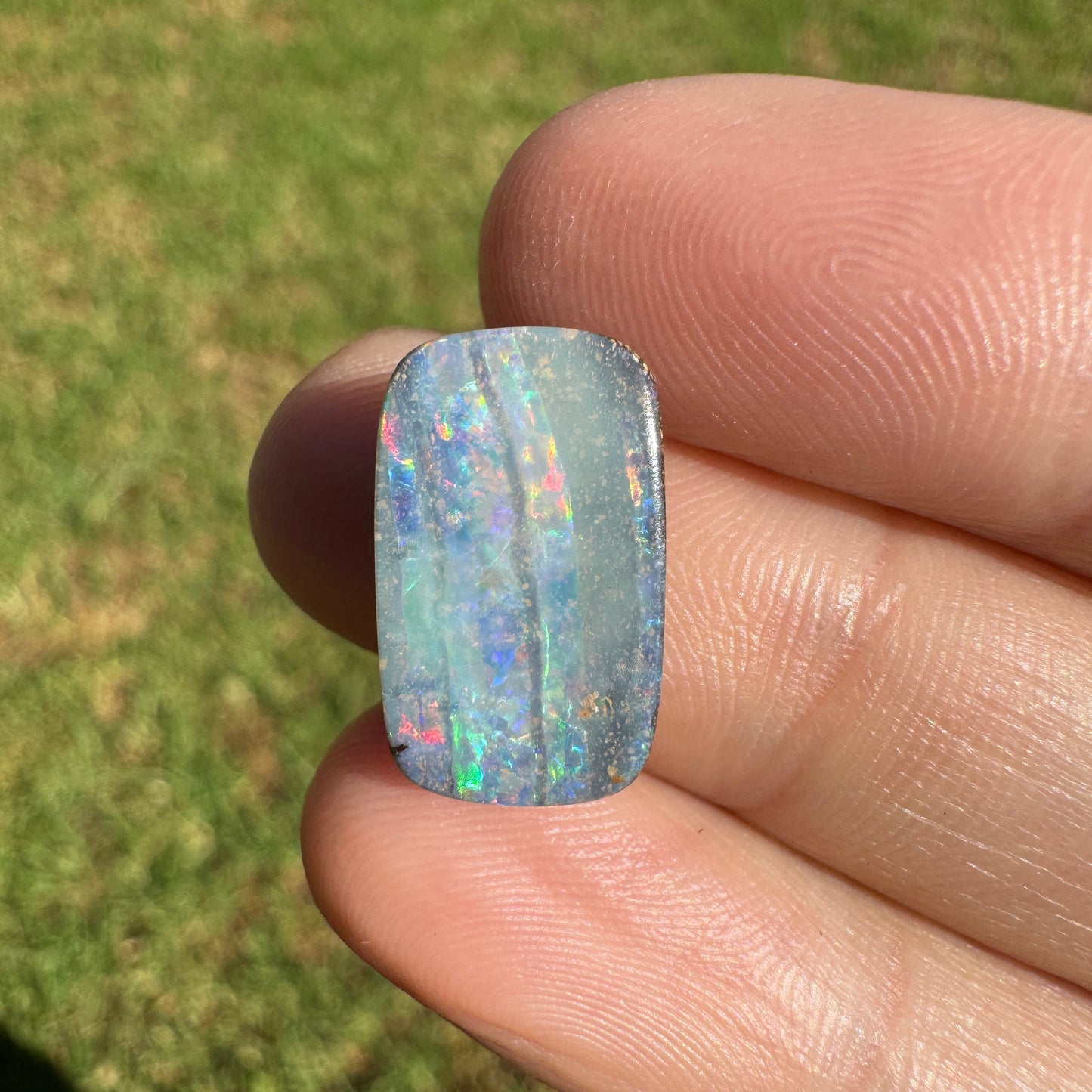 5.02 Ct rainbow stripe boulder opal