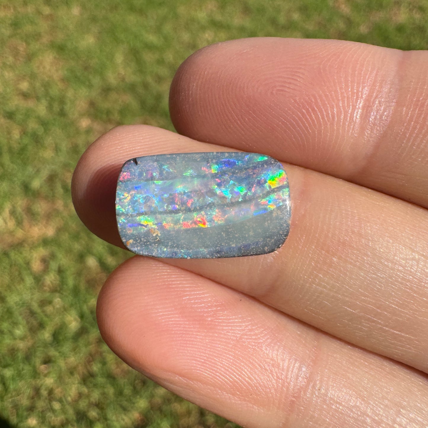 5.02 Ct rainbow stripe boulder opal