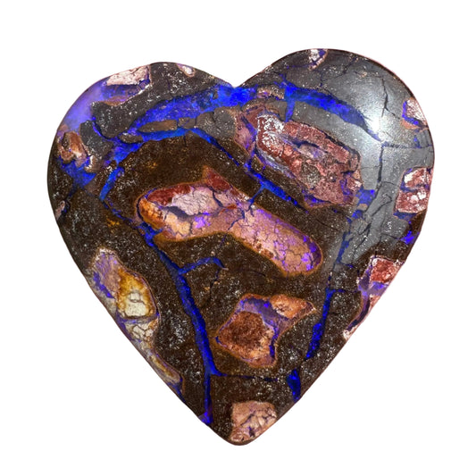 38.60 Ct large purple matrix heart opal