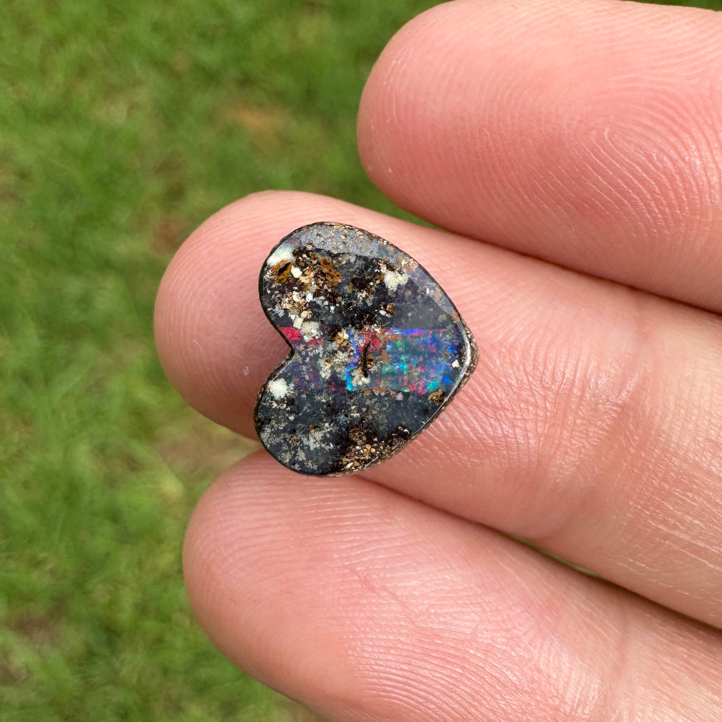2.46 Ct small heart boulder opal