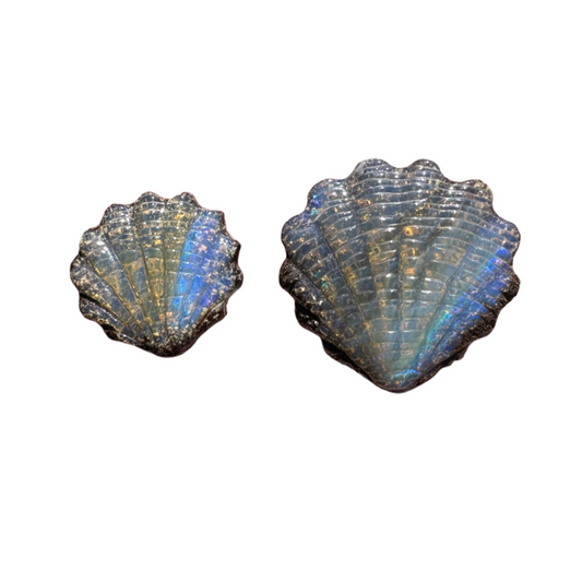 19.07 Ct two piece boulder opal shell set