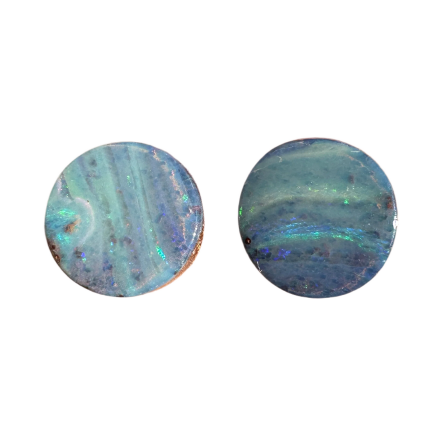 4.54 Ct circle boulder opal pair