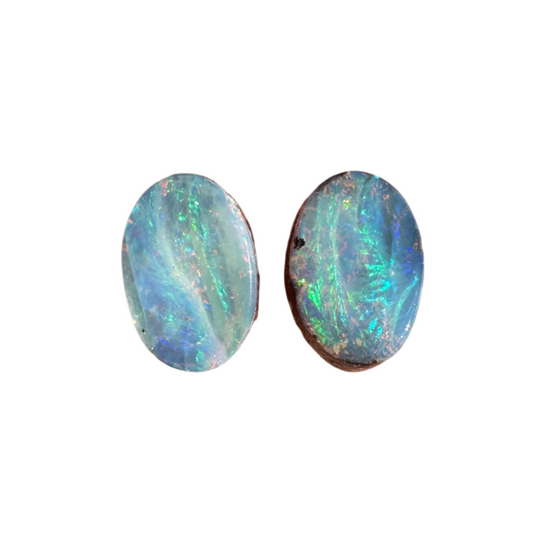 1.55 Ct extra small oval boulder opal pair