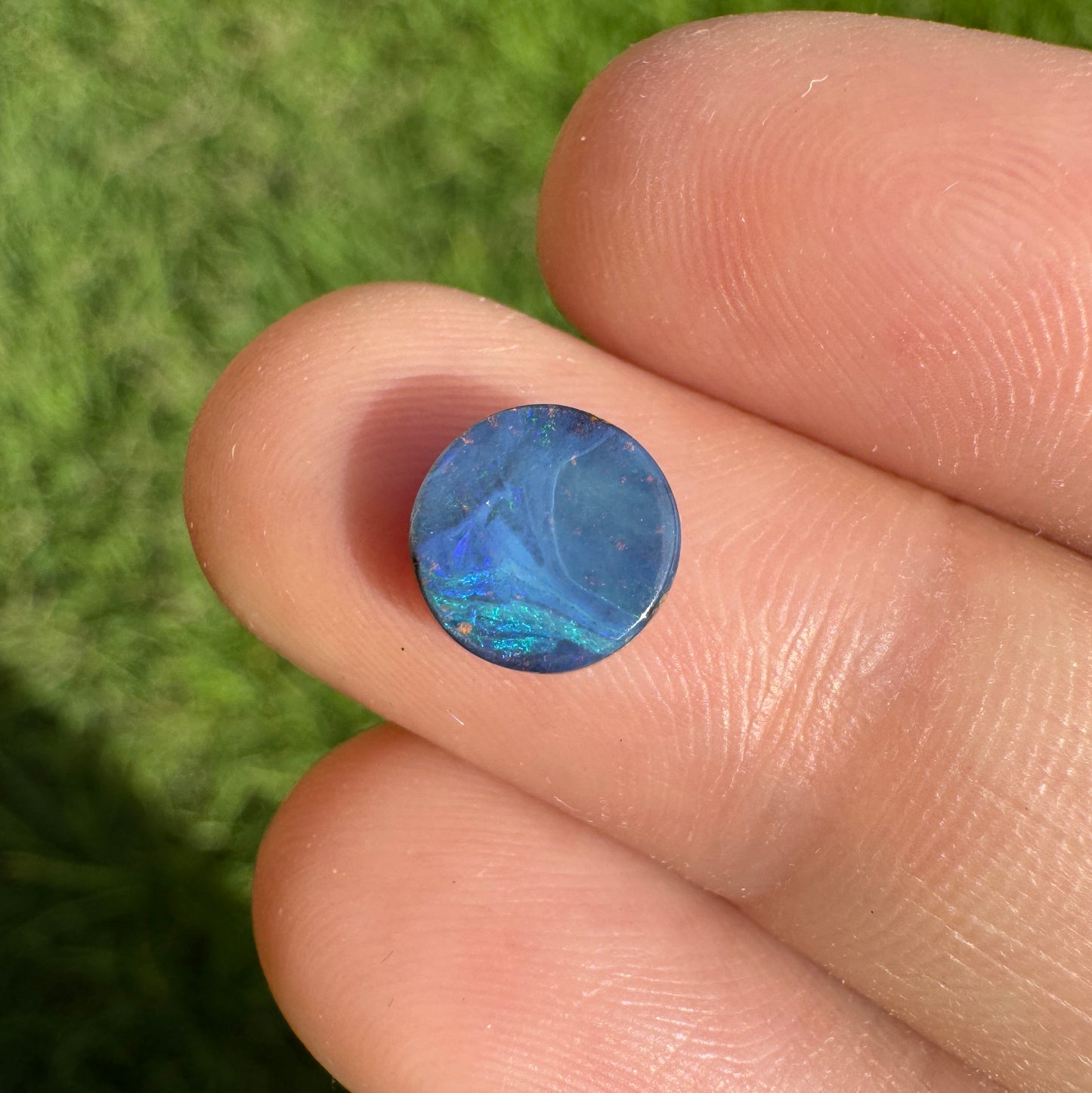 2.49 Ct circle boulder opal pair