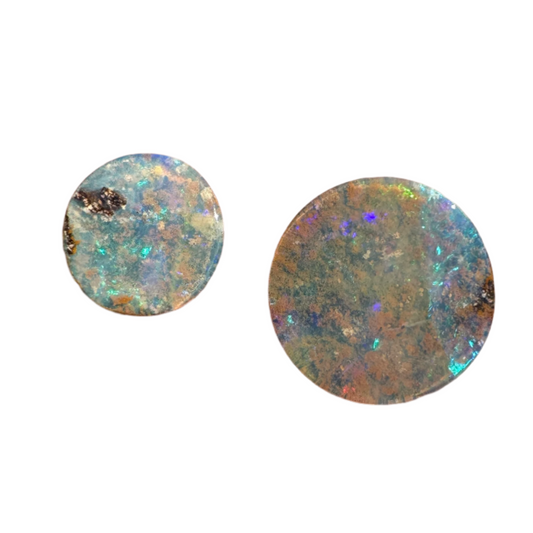 4.86 Ct two piece boulder opal set