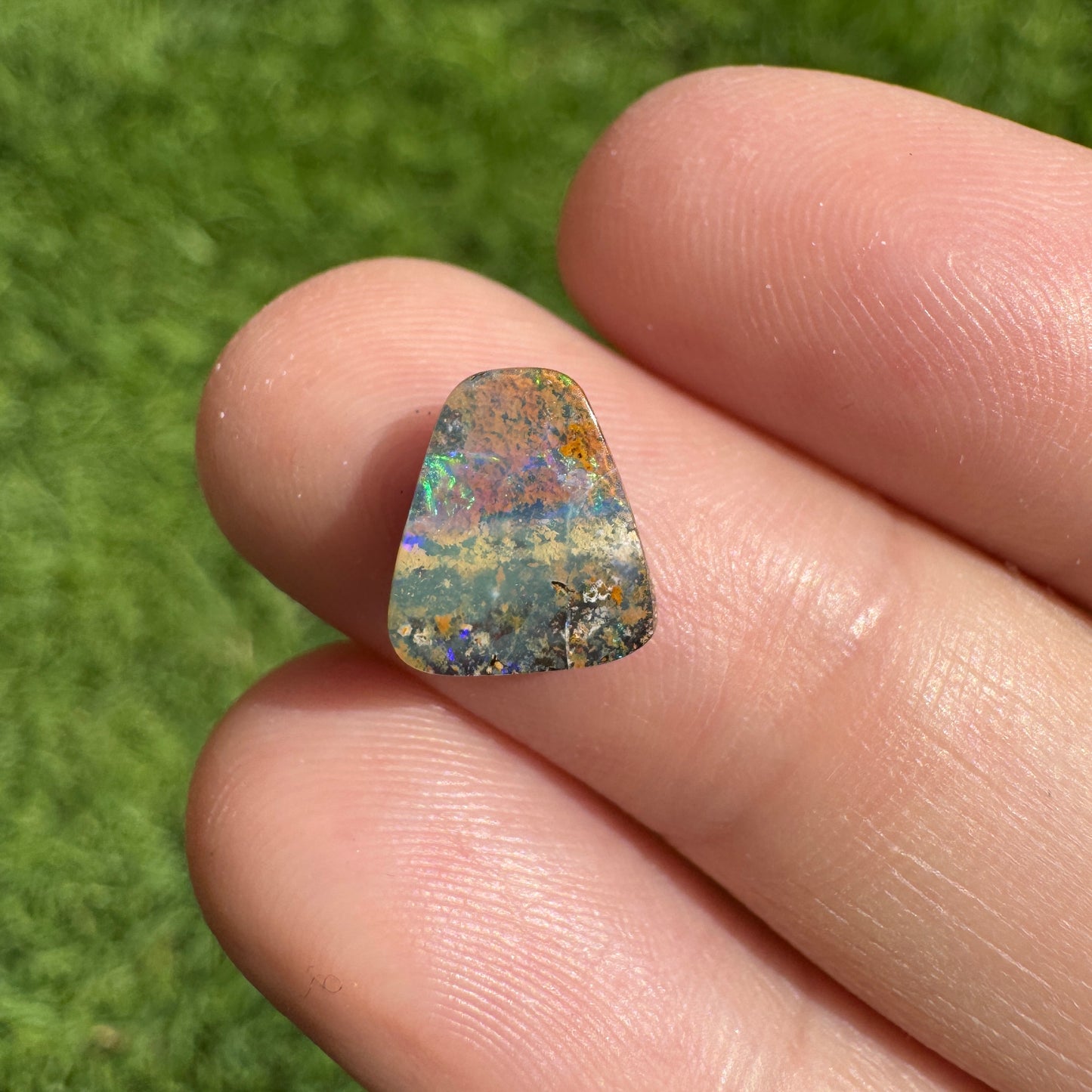 3.61 Ct two piece boulder opal set