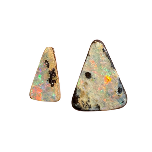 2.65 Ct two piece boulder opal set