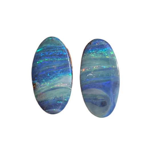 4.58 Ct oval boulder opal pair