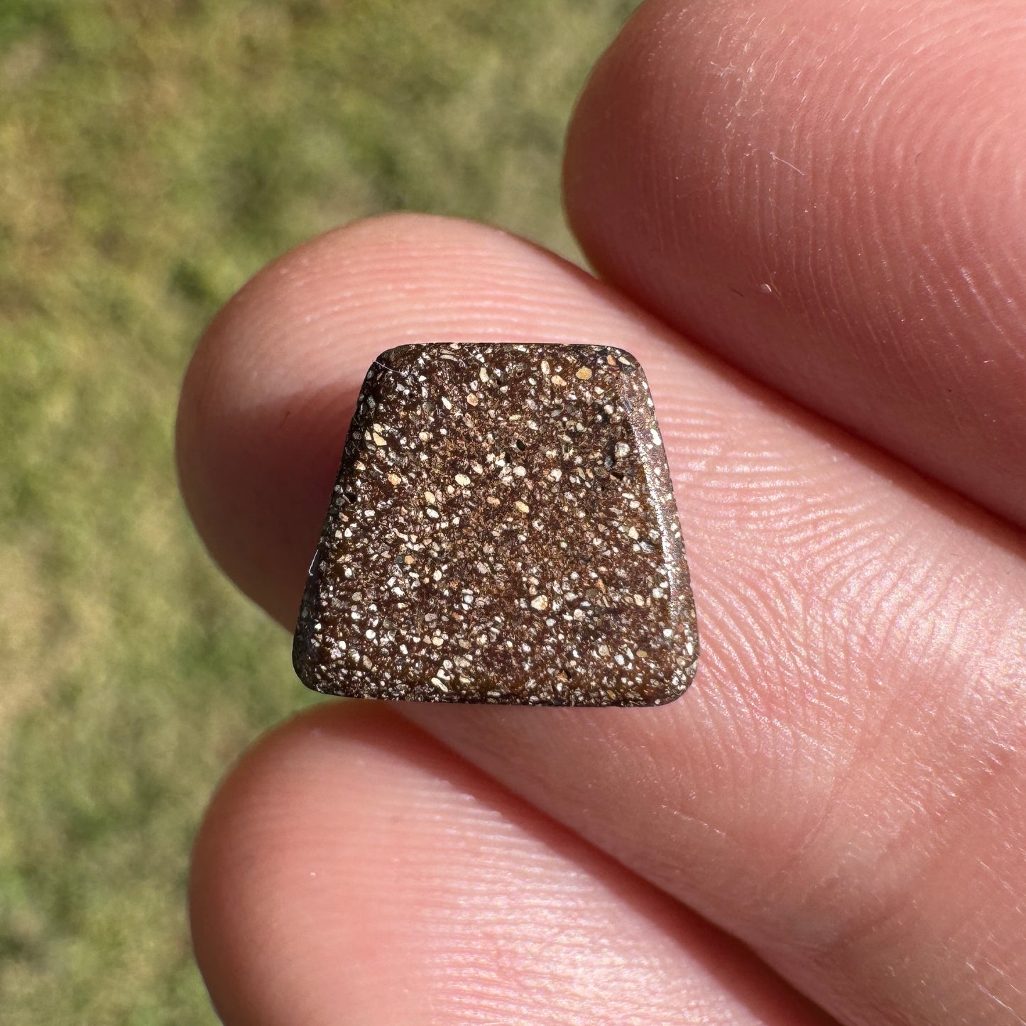 2.53 Ct small trapezoid black boulder opal