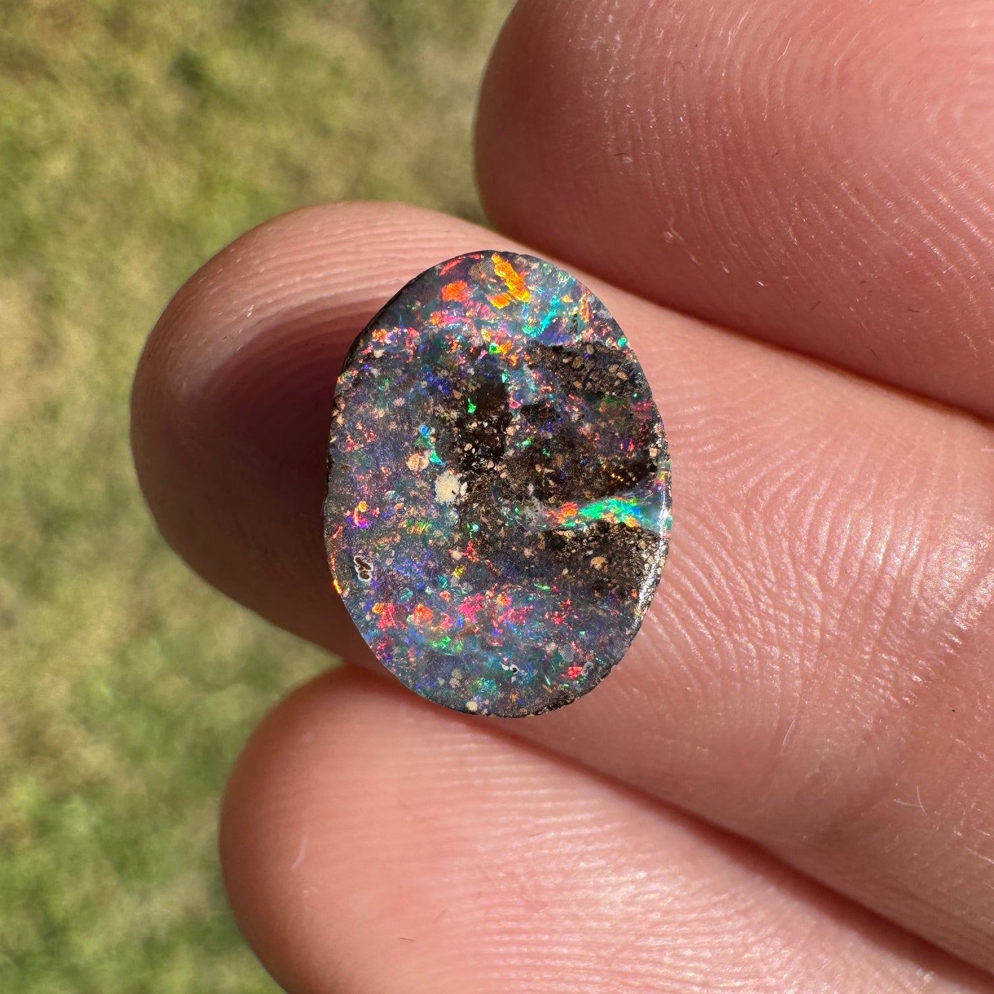 2.11 Ct Oval Black Boulder Opal