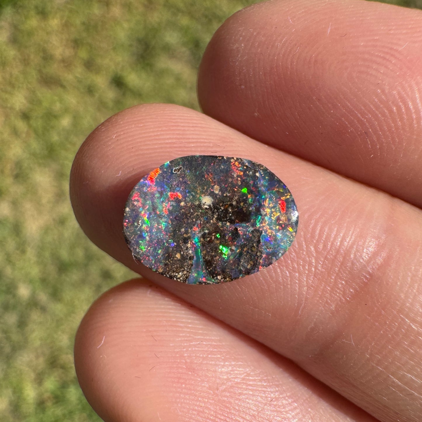 2.11 Ct Oval Black Boulder Opal