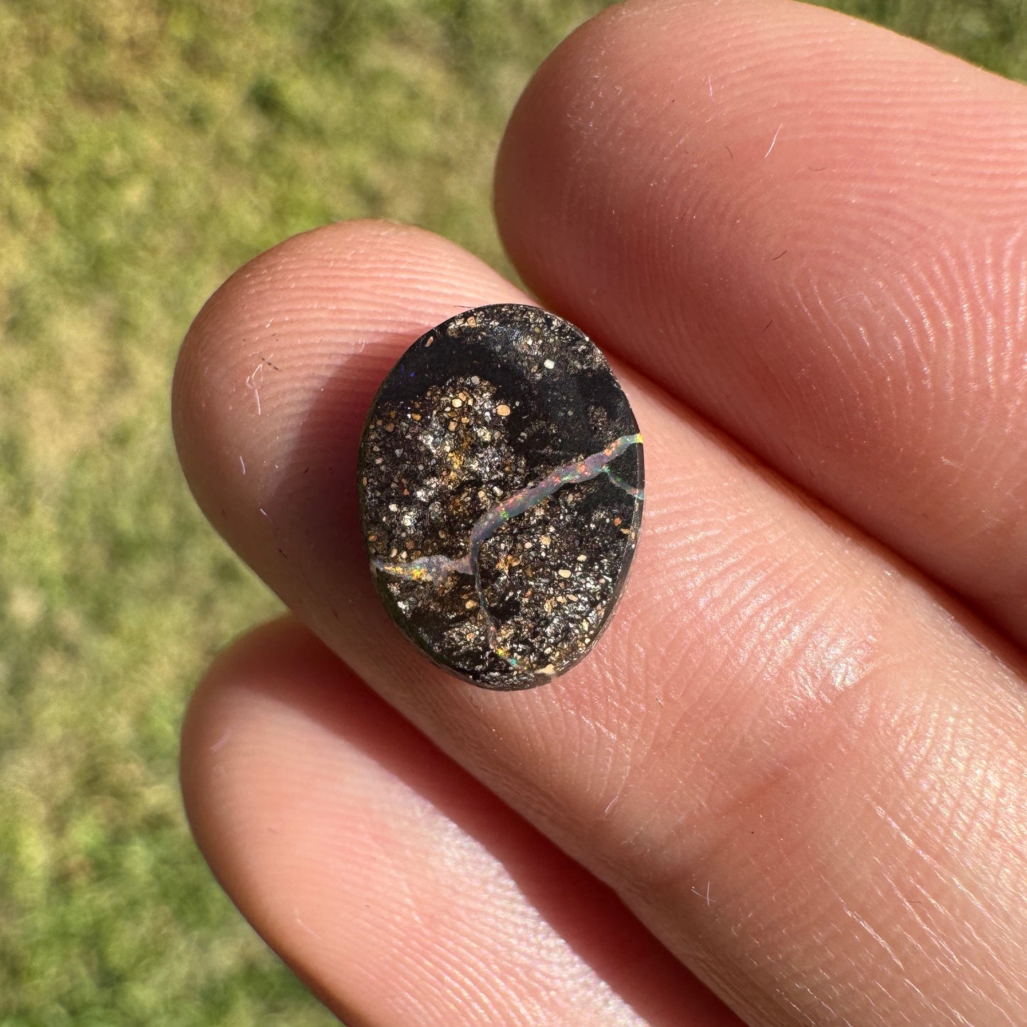 2.11 Ct Oval Black Boulder Opal