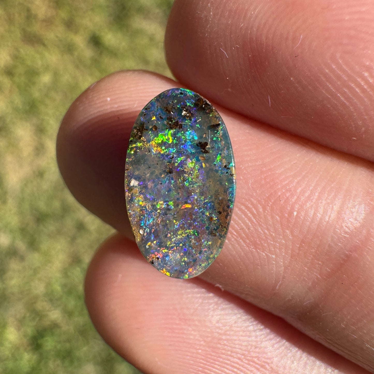 2.51 Ct rainbow oval boulder opal