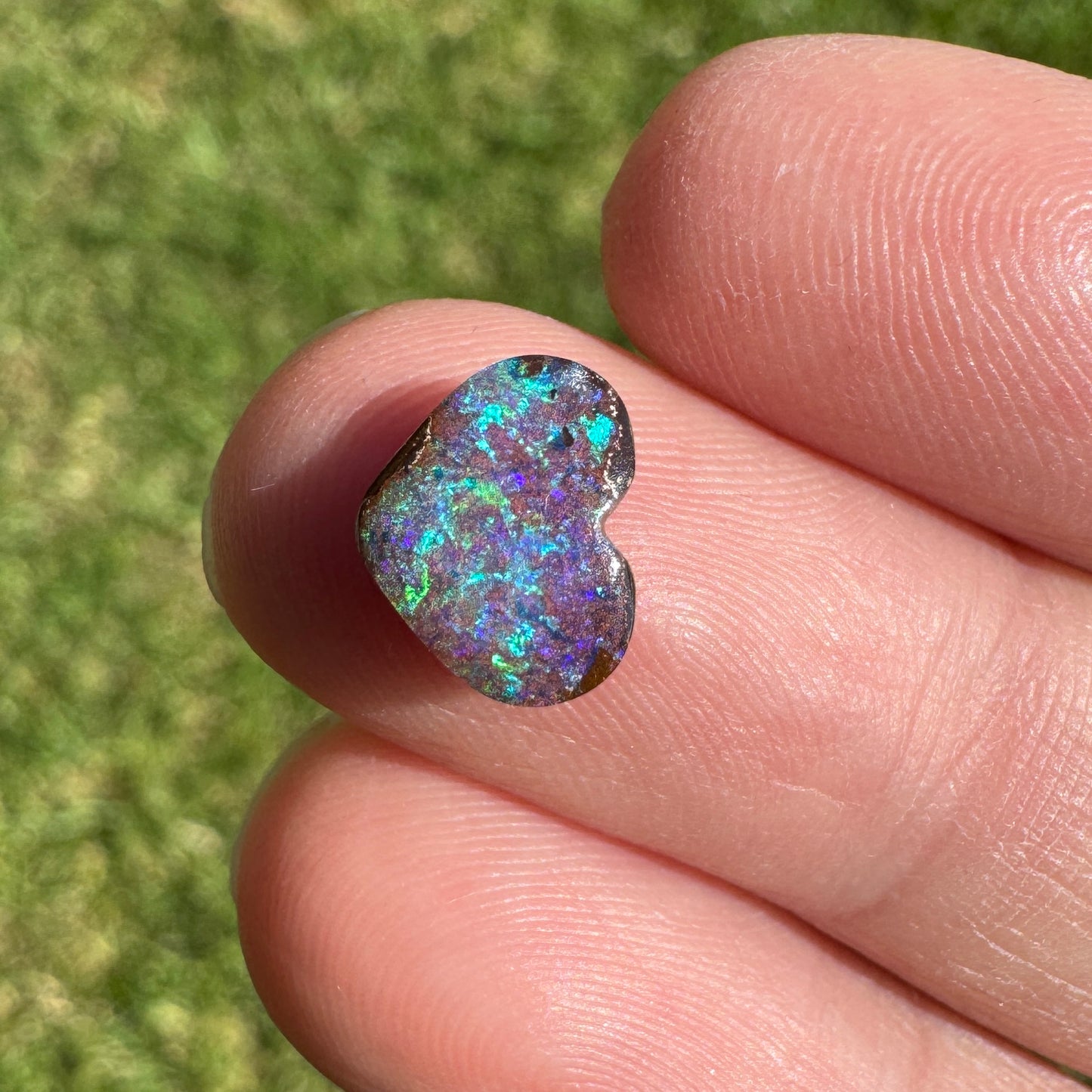 1.58 Ct small boulder opal heart