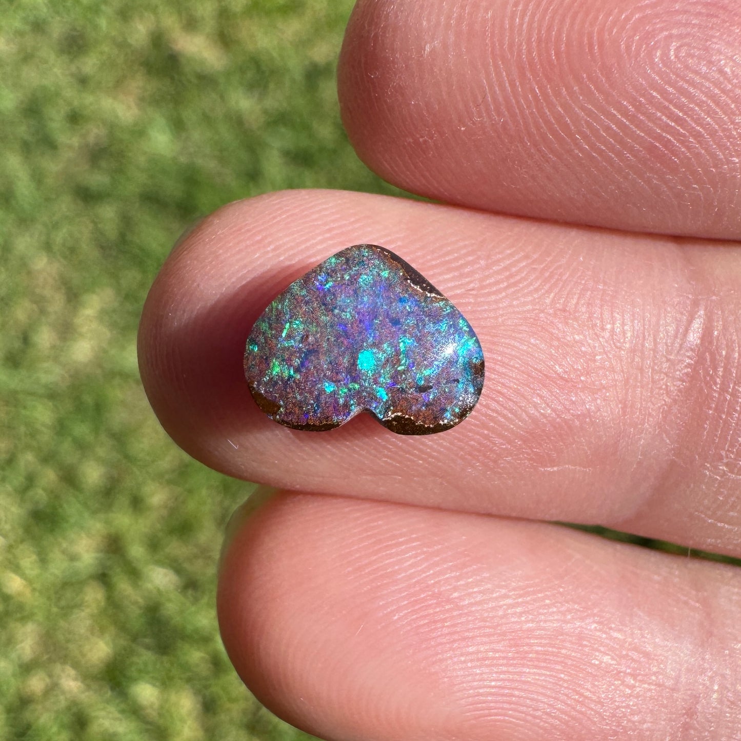 1.58 Ct small boulder opal heart