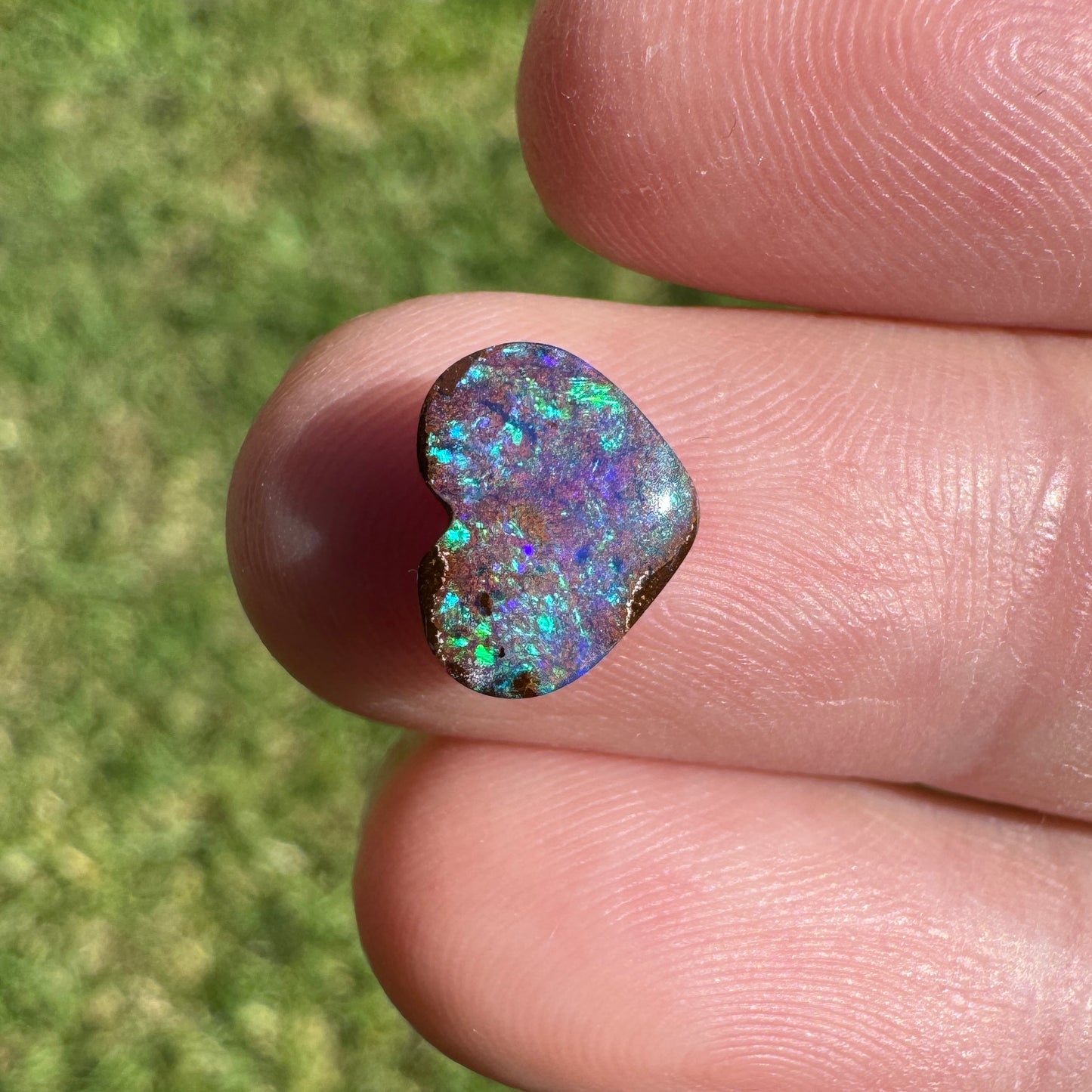 1.58 Ct small boulder opal heart