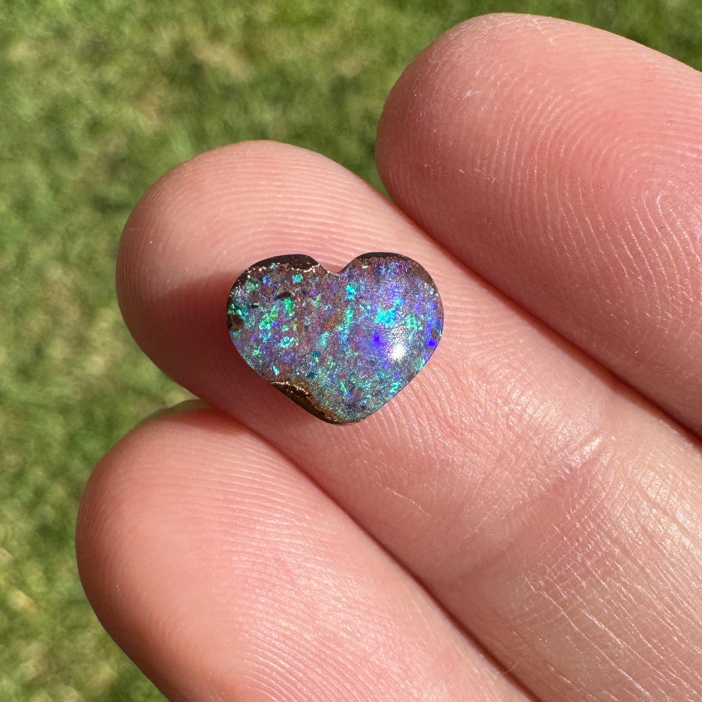 1.58 Ct small boulder opal heart