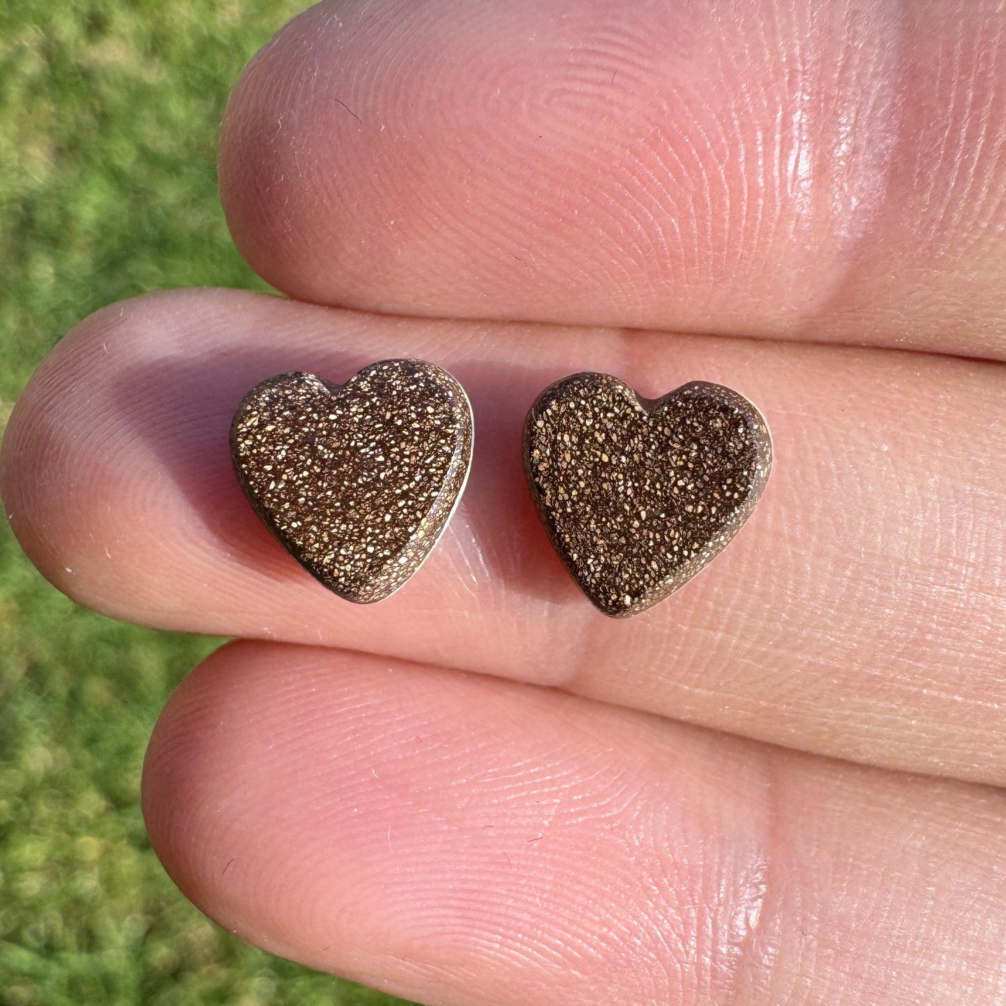 2.79 Ct rainbow heart boulder opal pair
