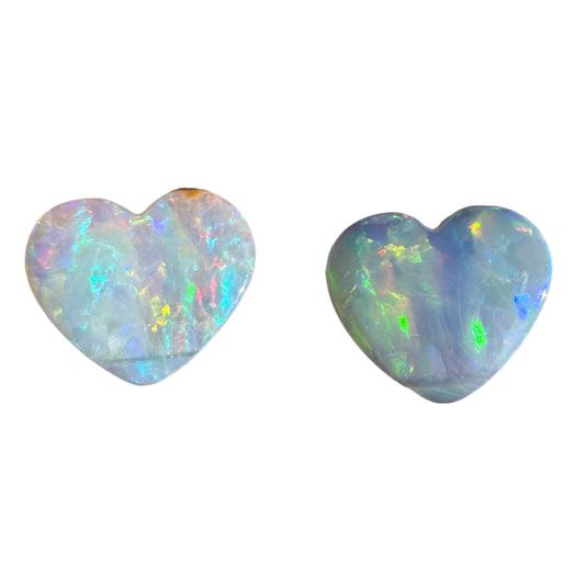 2.80 Ct heart boulder opal pair