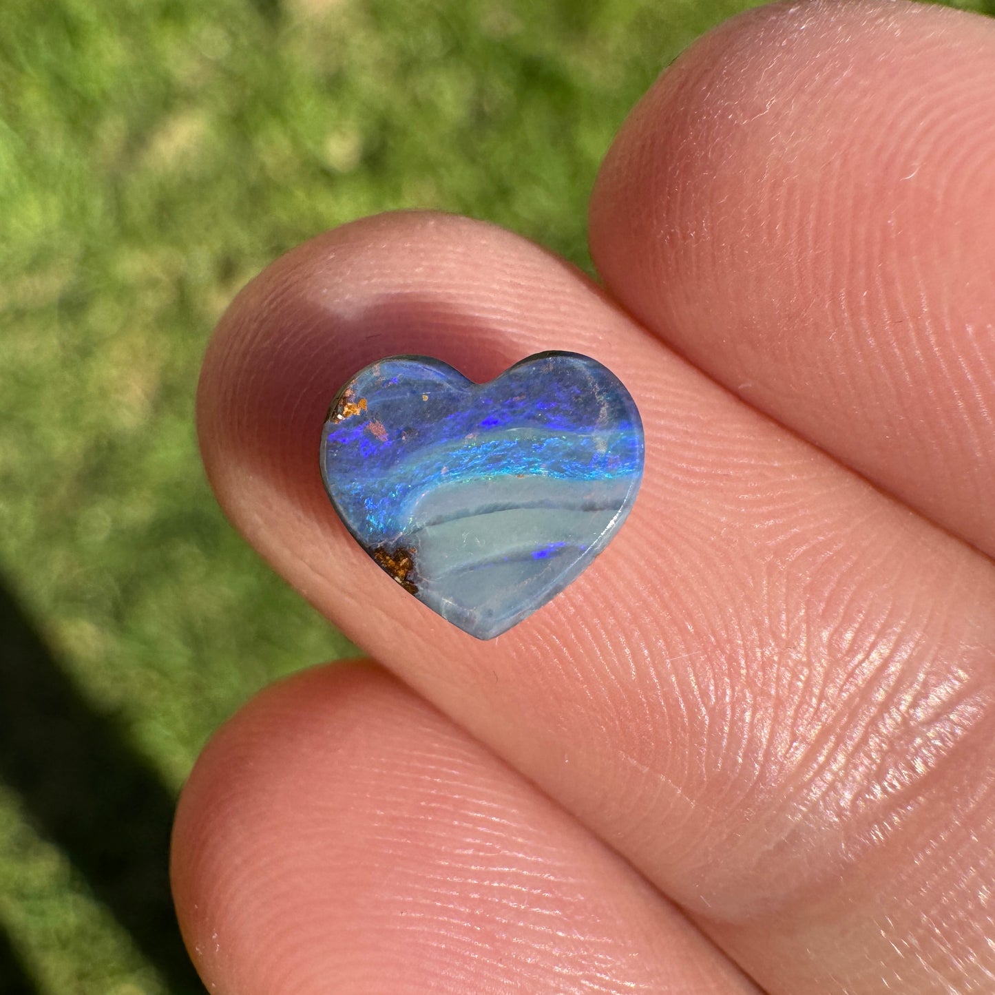 2.30 Ct heart boulder opal pair