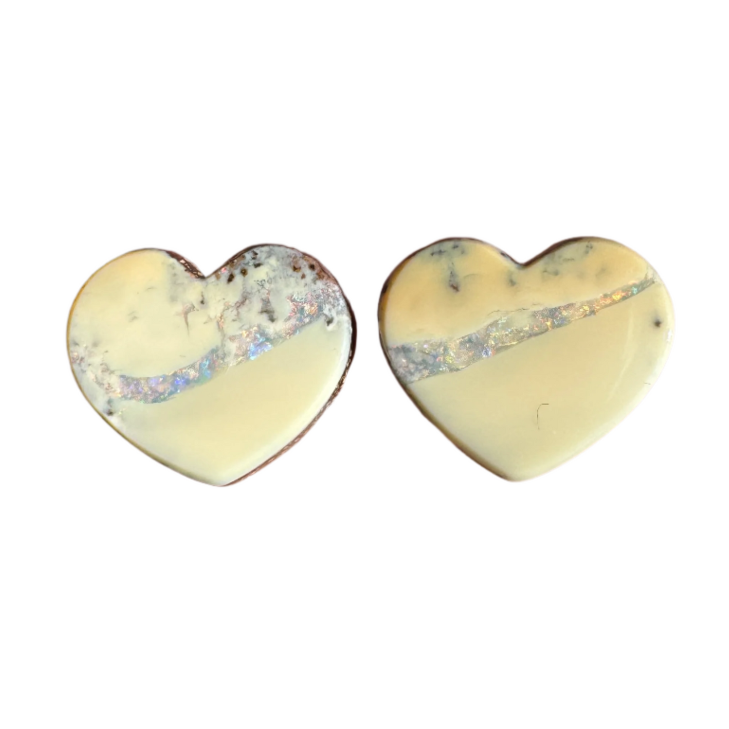 6.29 Ct heart boulder opal pair