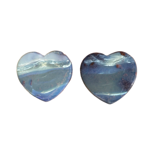 7.81 Ct heart boulder opal pair