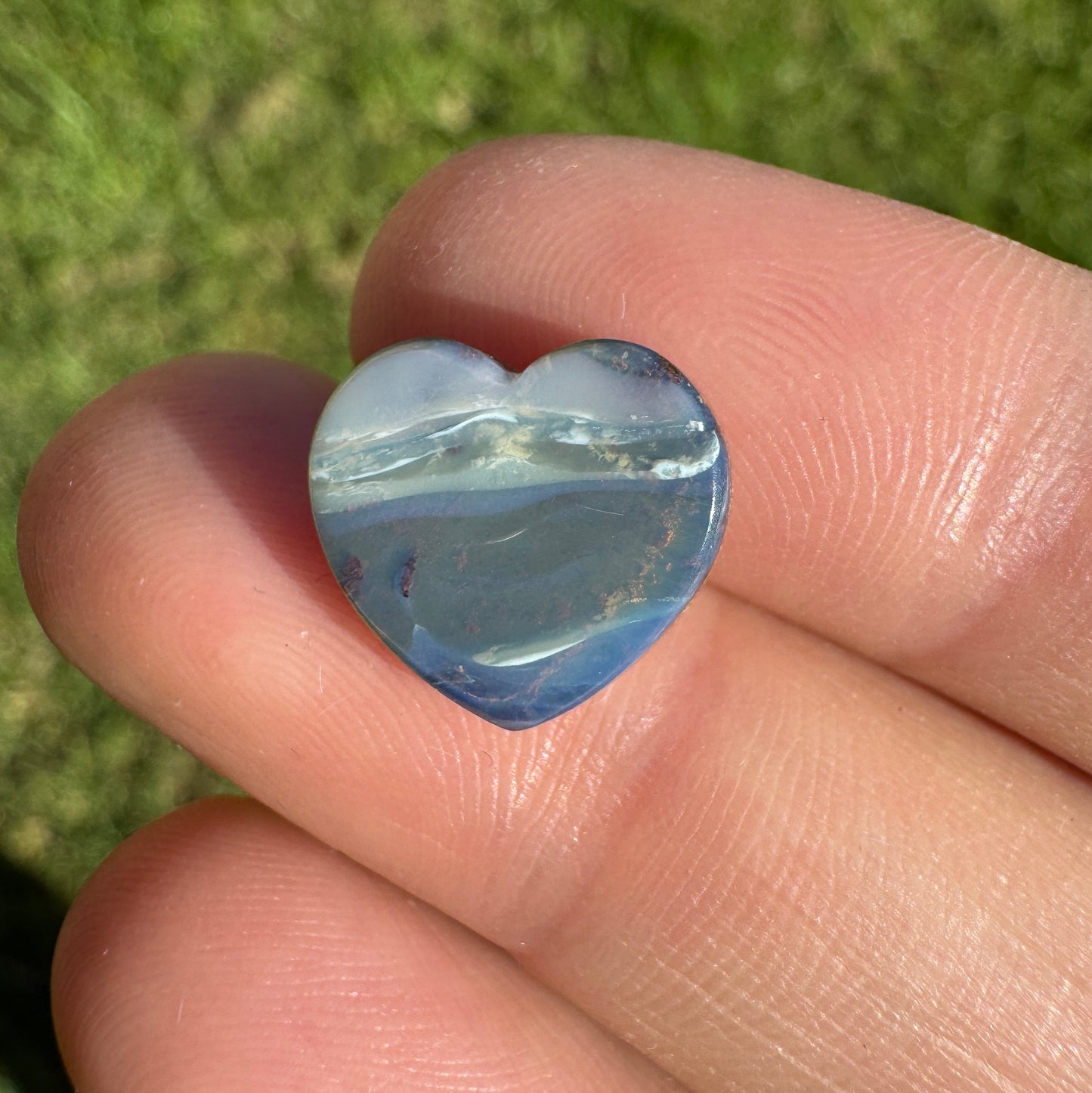 7.81 Ct heart boulder opal pair