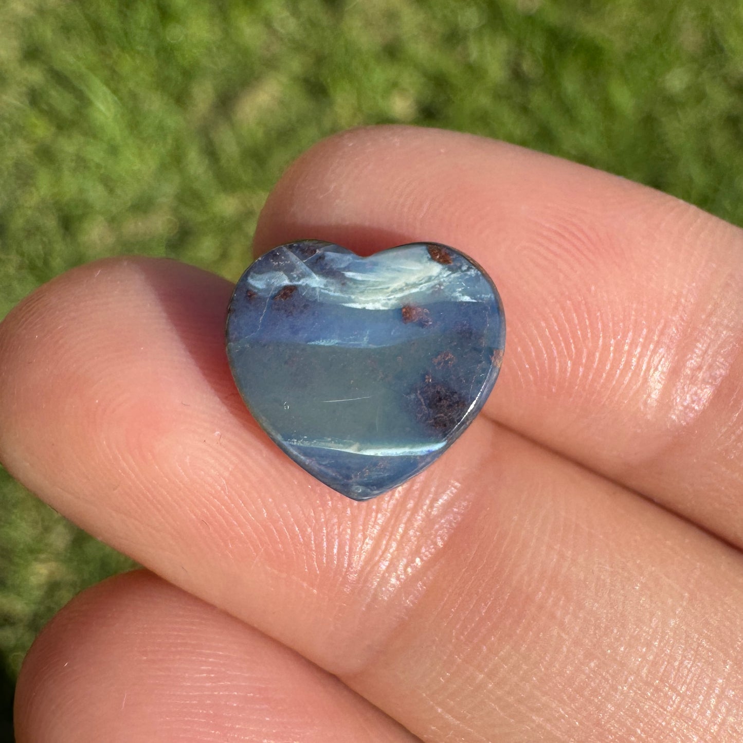 7.81 Ct heart boulder opal pair