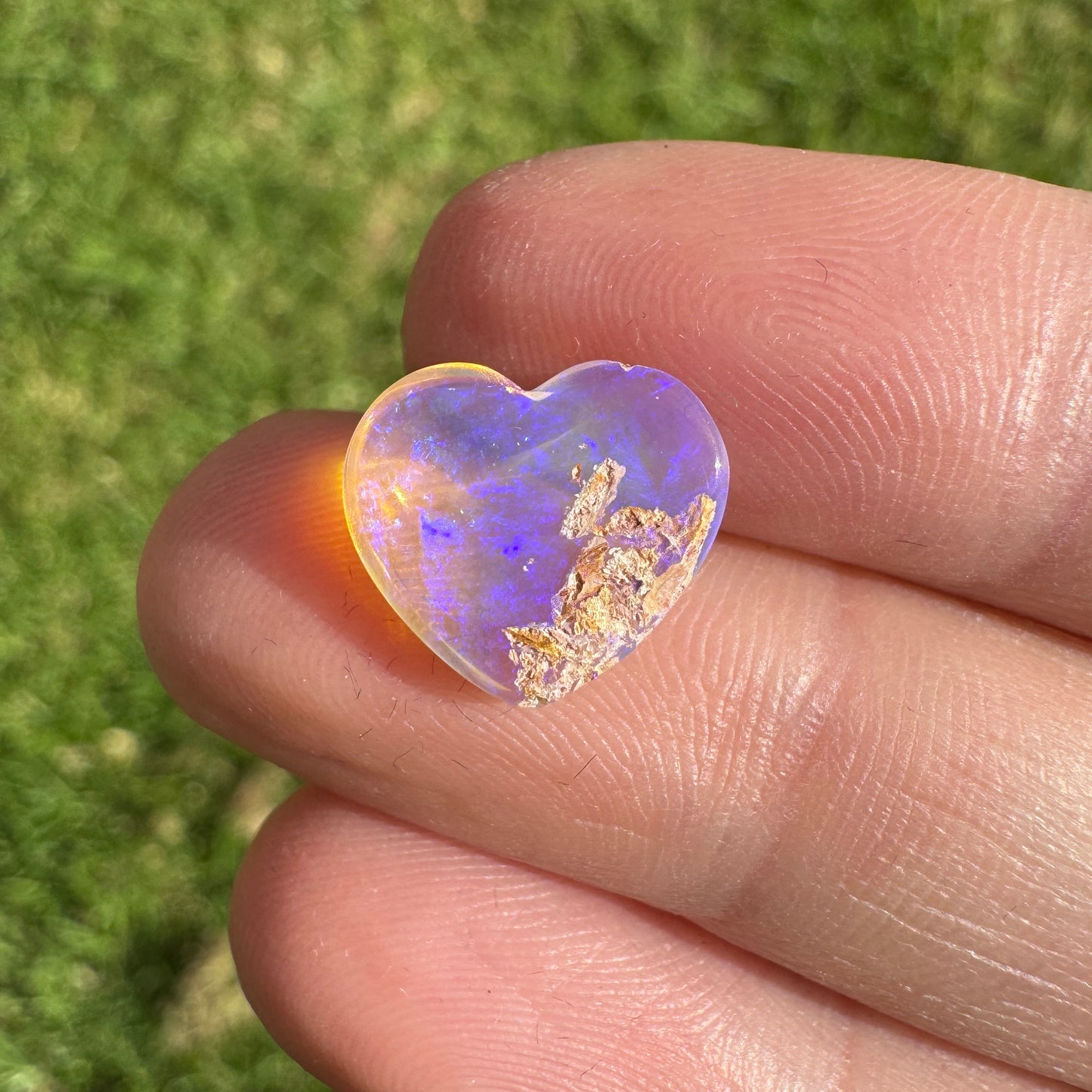 2.95 Ct wood replacement heart opal