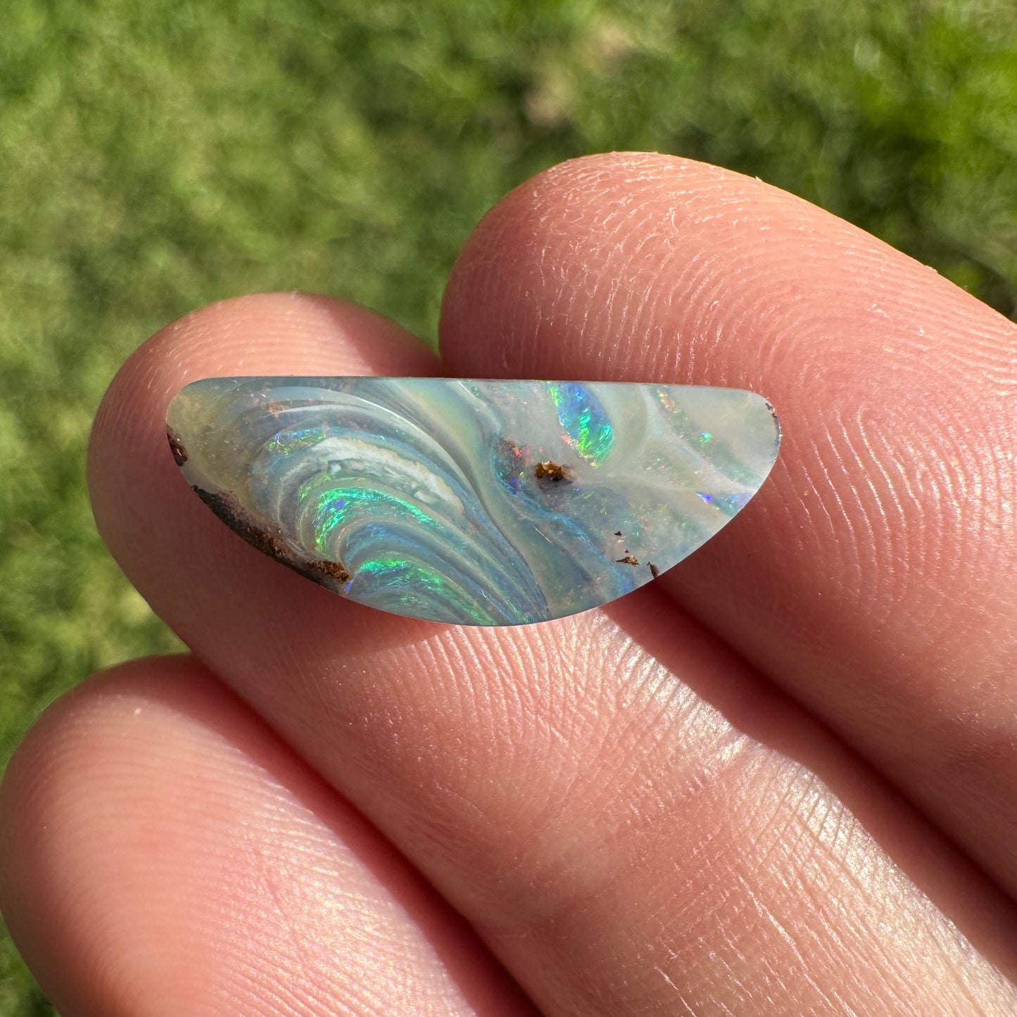 2.47 Ct half-circle boulder opal