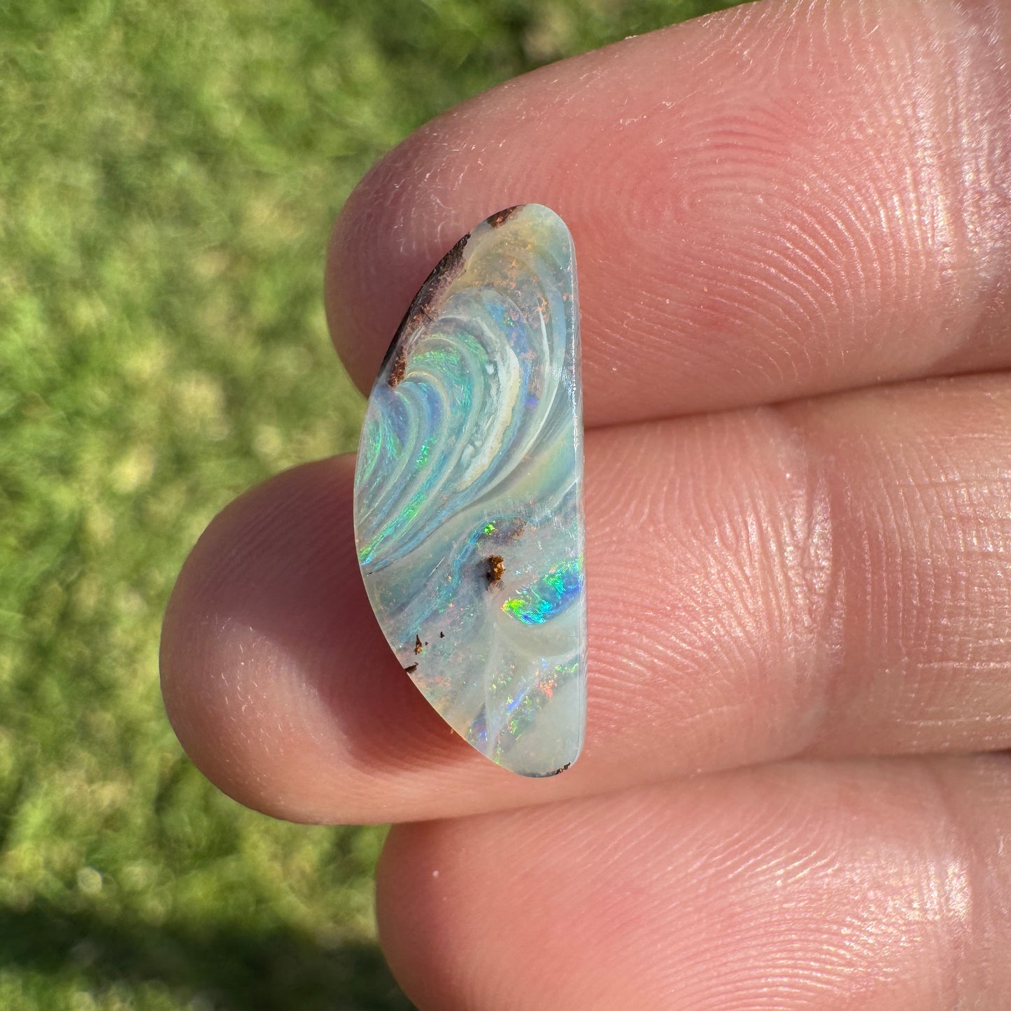 2.47 Ct half-circle boulder opal