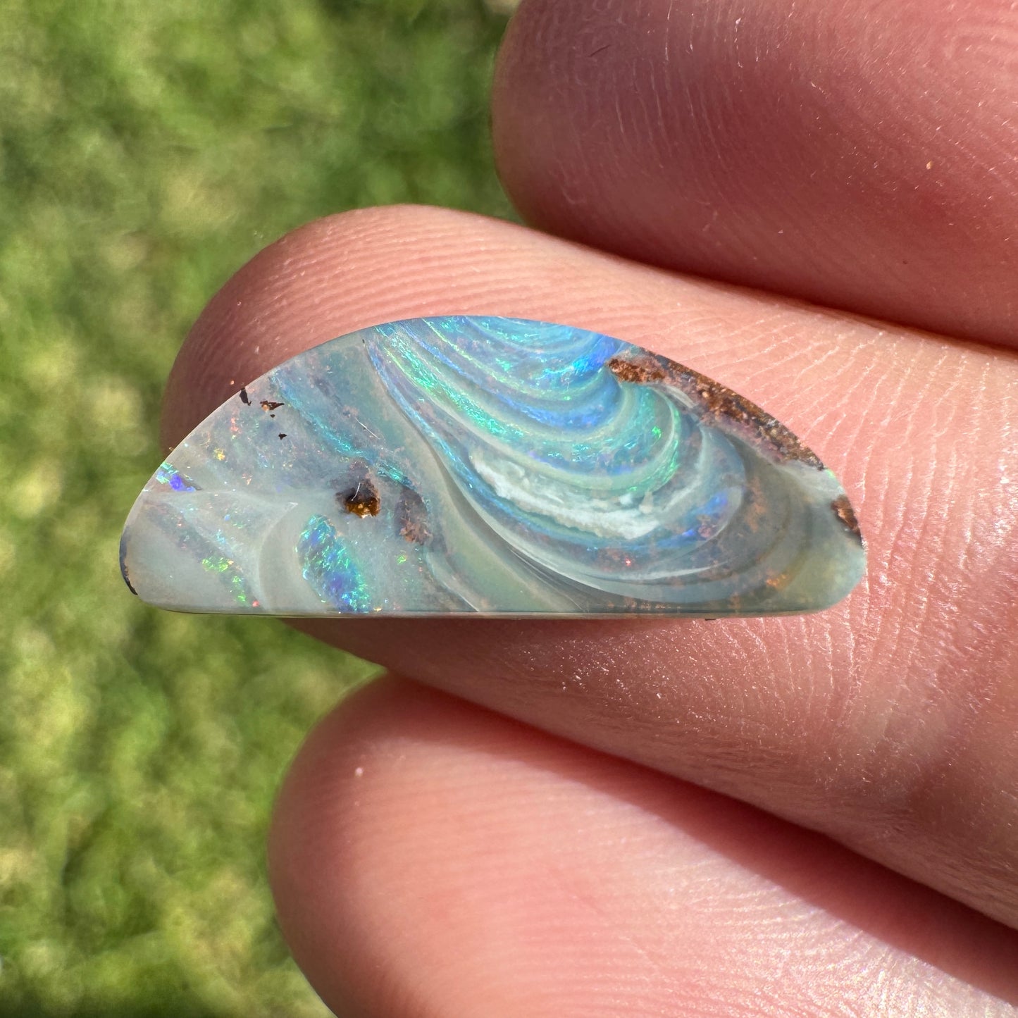 2.47 Ct half-circle boulder opal