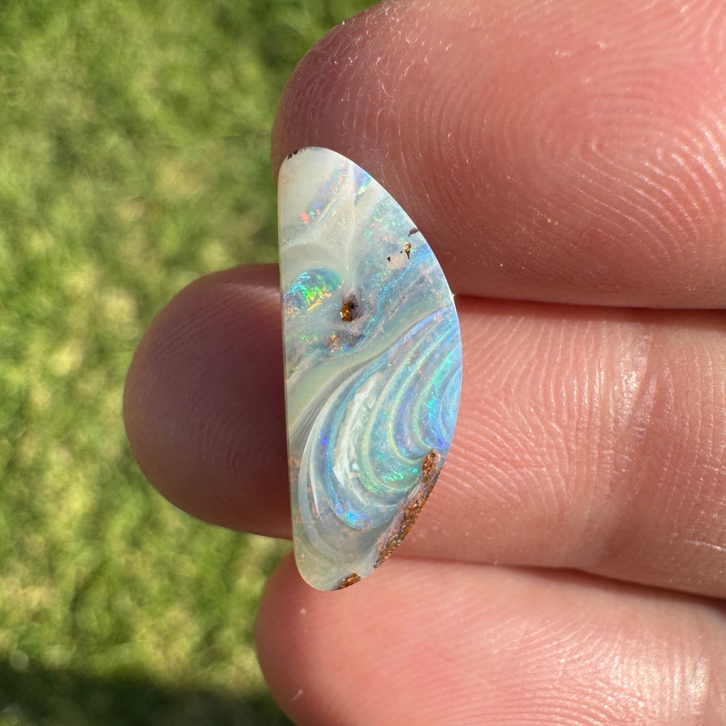 2.47 Ct half-circle boulder opal